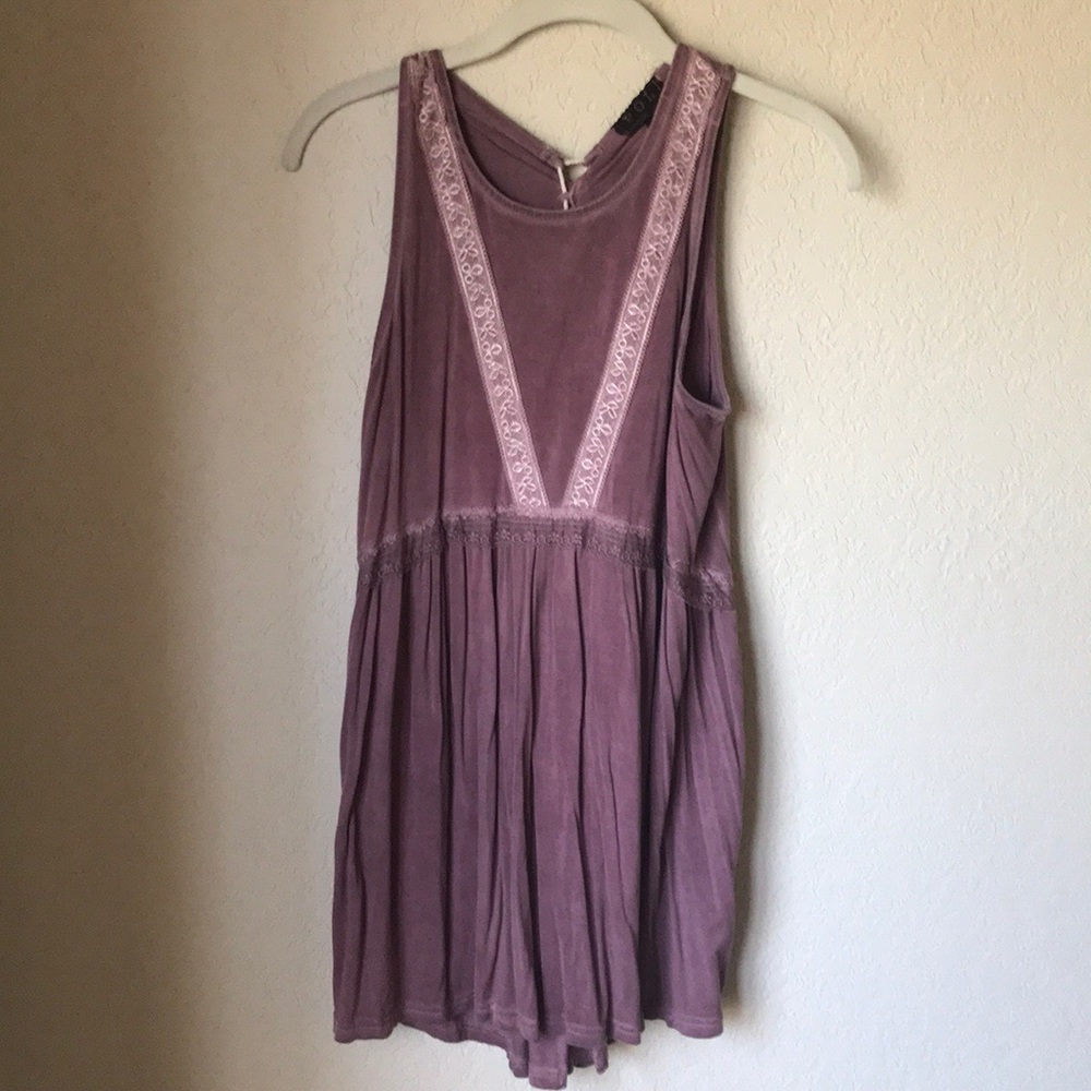 Purple Tank with lace up back! Size M